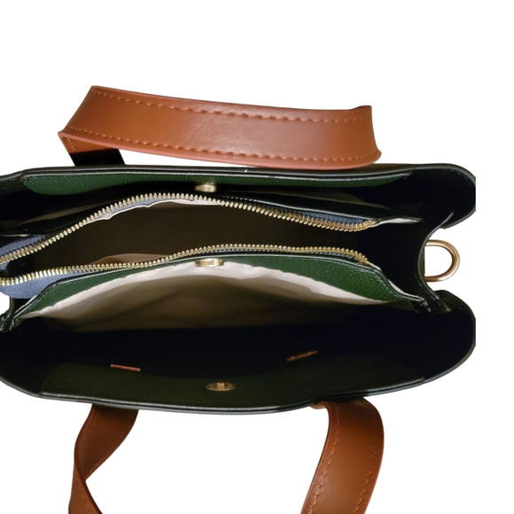 Nwot Green and Tan Women's Handbag. - Picture 7 of 9